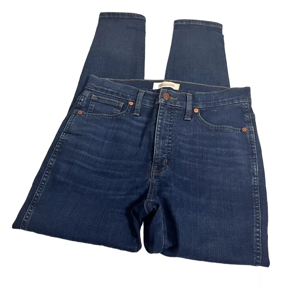 Madewell Jeans 28 10" High Rise Skinny Dark Wash Stretch 5 Pocket